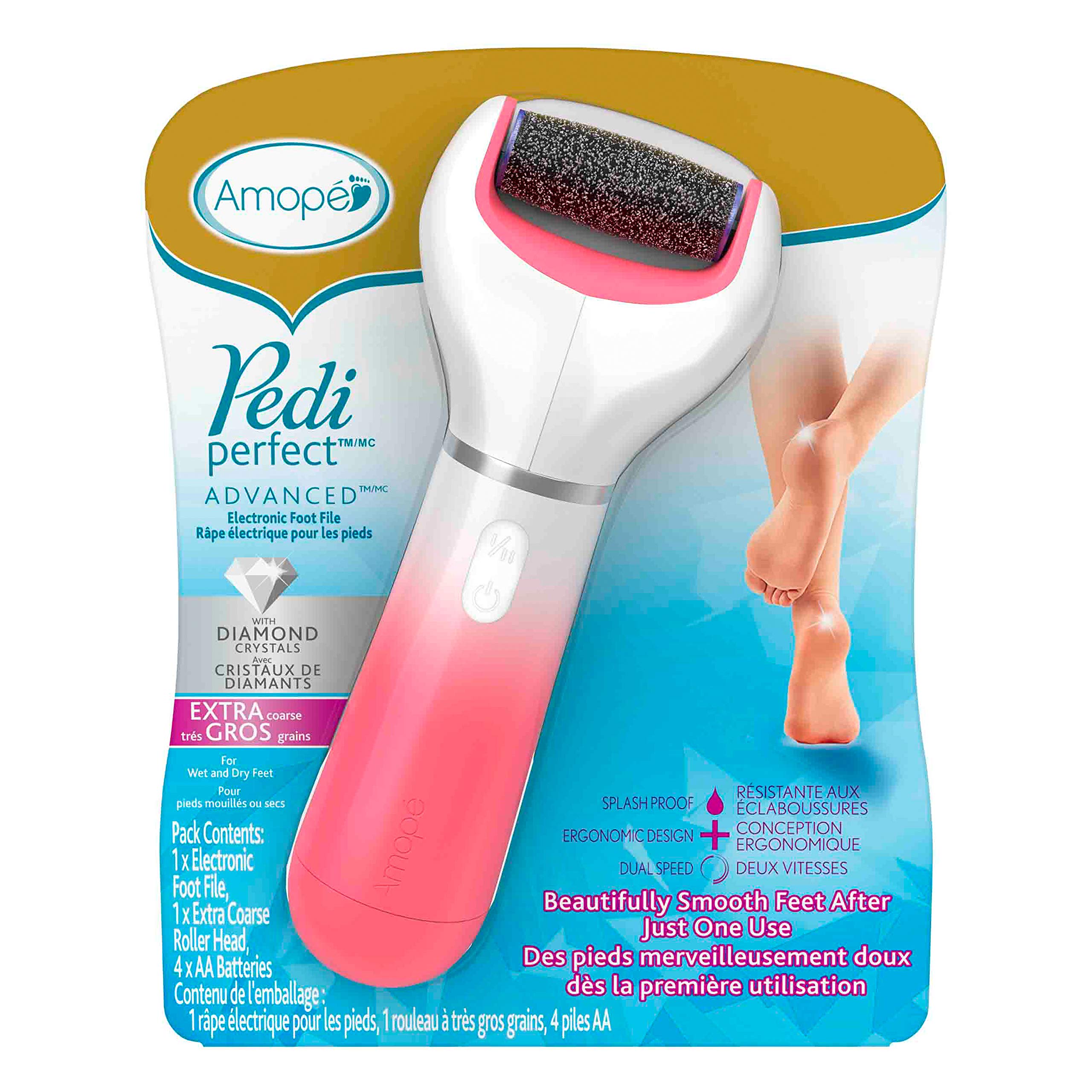 Amope Pedi Perfect Electronic Dry Foot File, DualSpeed Callus Remover