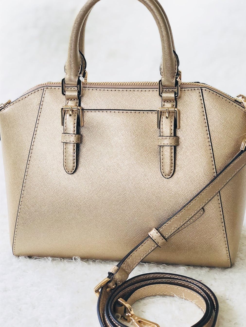 Michael Kors Studded Medium Ciara Saffiano Leather Womens Messenger Bag