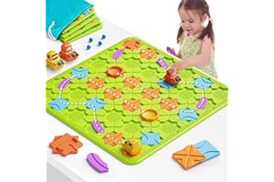 BURGKIDZ Logical Road Builder Puzzle Games, STEM Learning Toys for Kids Ages 3-8, Montessori Preschool Educational Toys for Fine Motor Skills, Creative Construction Gifts, 200+ Routes & Storage Bag Included