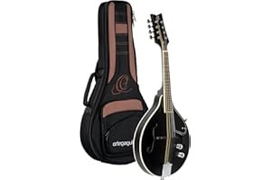 Ortega Guitars, 8-String A-Style Series Acoustic-Electric Mandolin w/Bag, Right, Stain (RMAE40SBK)