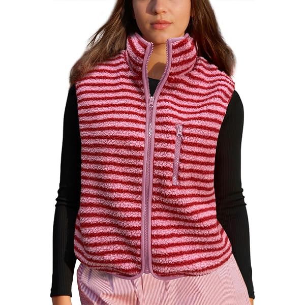 Veste Sans Manches Hiver Générique Women's Checkered Polar Fleece Vest Checkered Polaire Carreaux Outdoor Veste Sans Manches Hiver Générique Women's Checkered Polar Fleece Vest Checkered Polaire Carreaux Outdoor