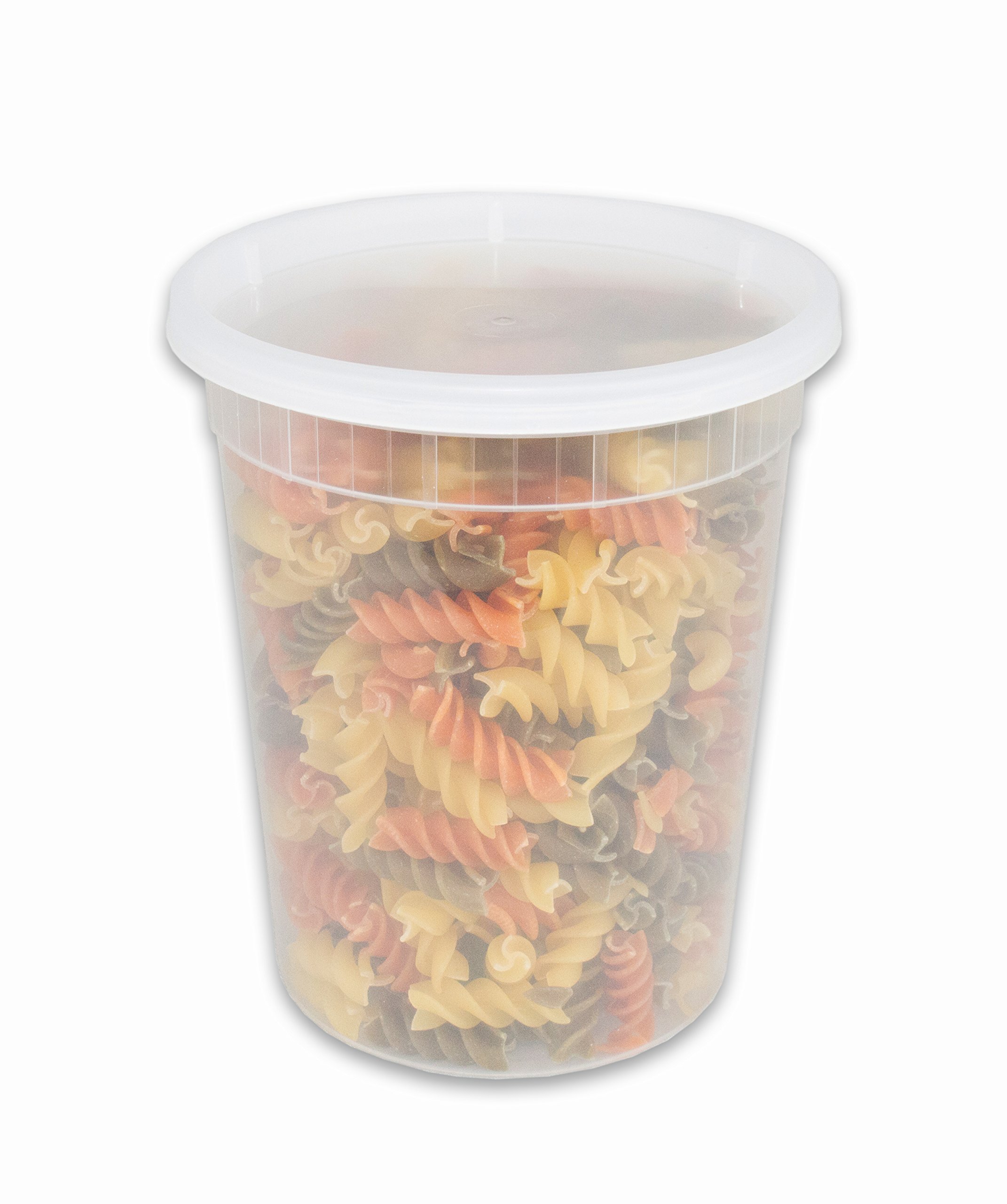 CucinaPrime Deli Containers with Lids, Heavy Duty Food Storage, 32