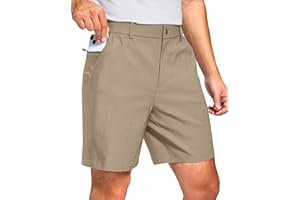 Pudolla Men's Golf Dress Shorts 7"/9" Stretch Casual Work Hybrid Shorts for Men with 3 Pockets Quick Dry Breathable