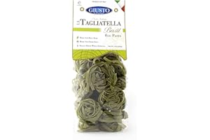 Giusto Sapore Basil Tagliatelle Italian Egg Pasta Nest - 340g - Premium Bronze Drawn Durum Wheat Semolina Gourmet Pasta Noodles Brand - Imported from Italy and Family Owned (Basil, 1 Pack)