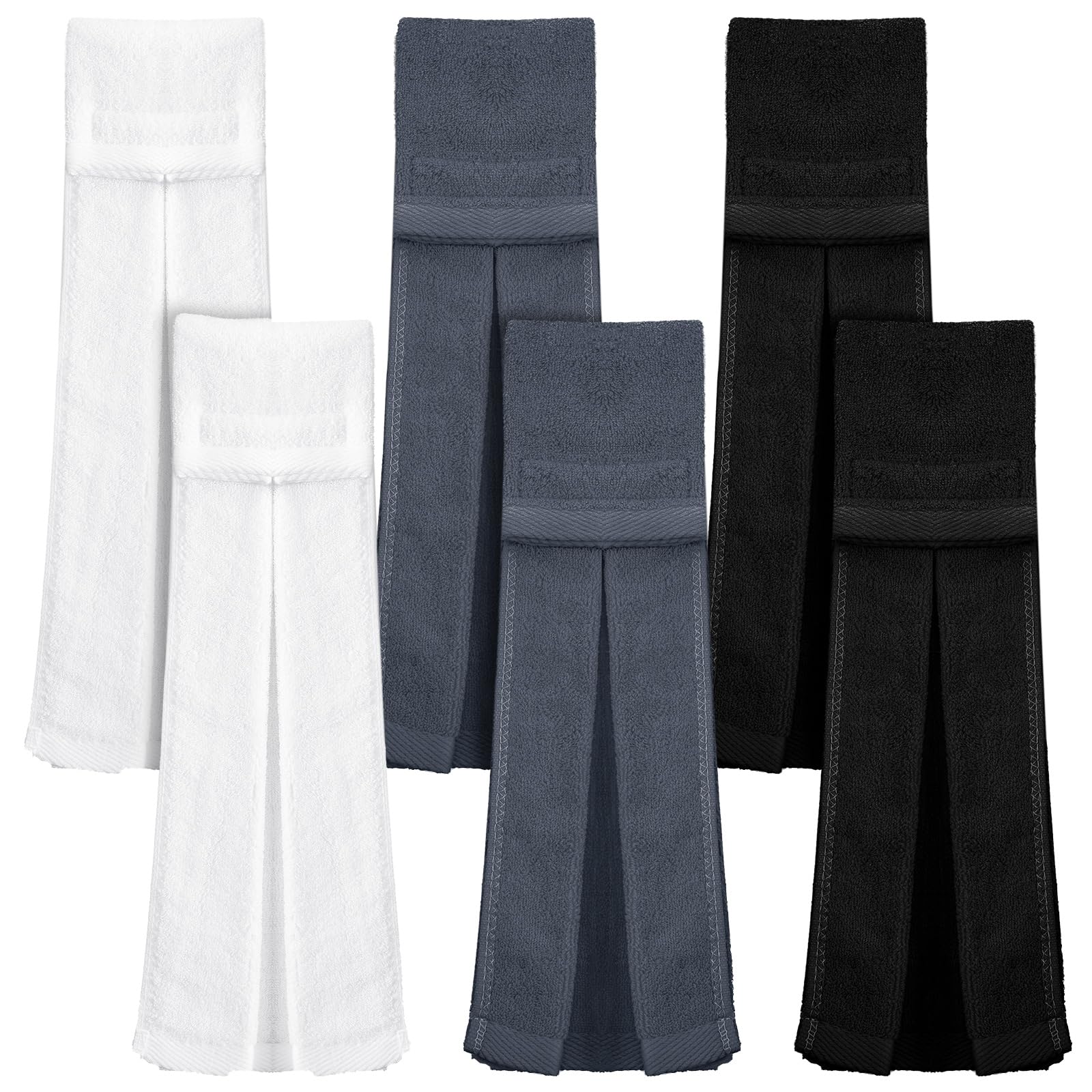 Photo 1 of Moukeren 6 Pcs Football Towel Cotton Quarterback Football Field Hand Towel with Hook and Loop Fastener for Sports Football Golf Gym Accessories(Black, White, Gray)