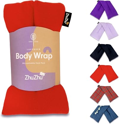 Zhu-Zhu Lavender Body Wrap Microwavable Wheat Bag Red Fleece