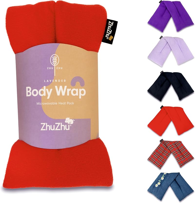 Zhu-Zhu Lavender Body Wrap Microwavable Wheat Bag Red Fleece