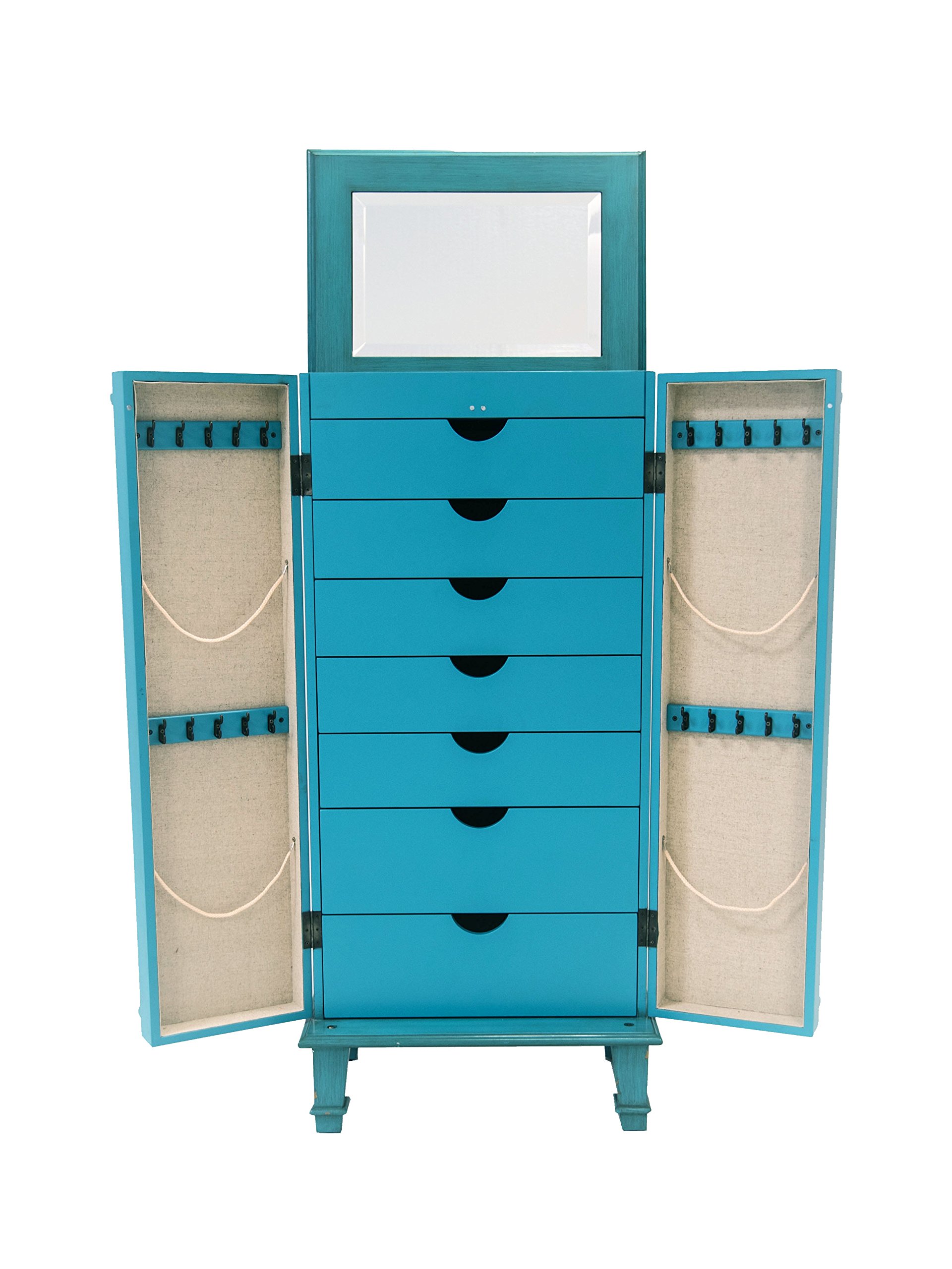 Hives And Honey Cabby Fully Locking Jewelry Armoire, 40" X 19" X 13.75