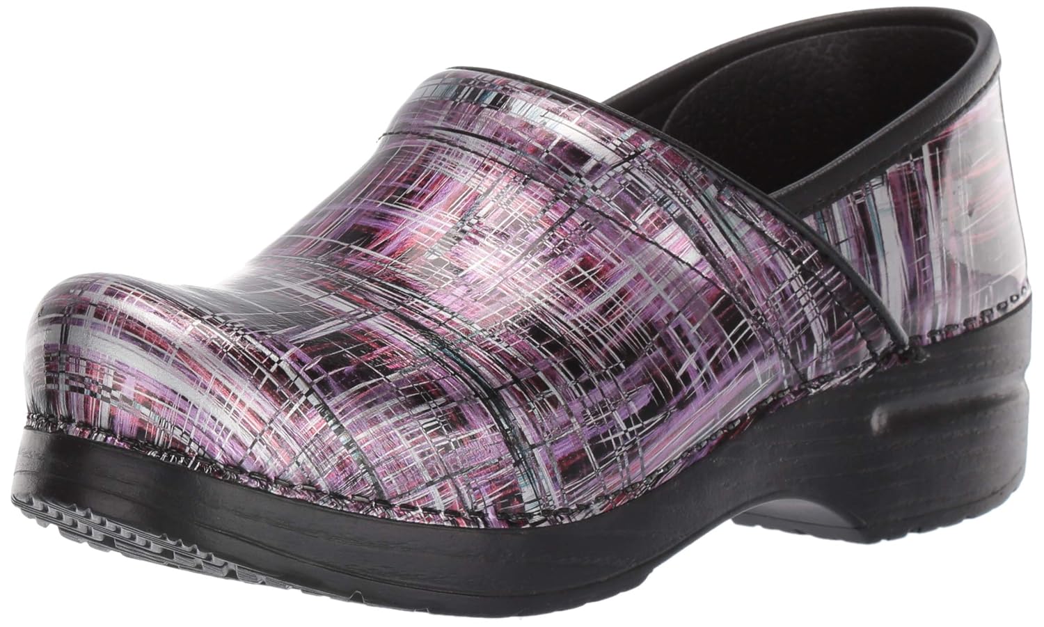 dansko plaid clogs