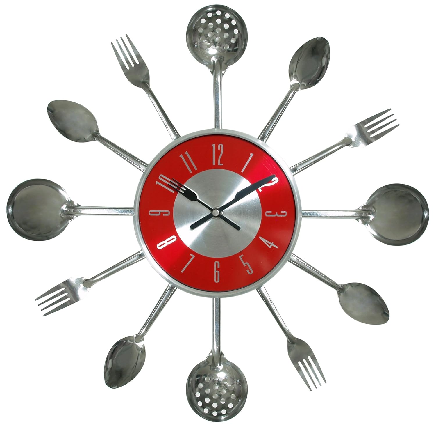 Verichron Utensil Clock, Silver Home & Kitchen