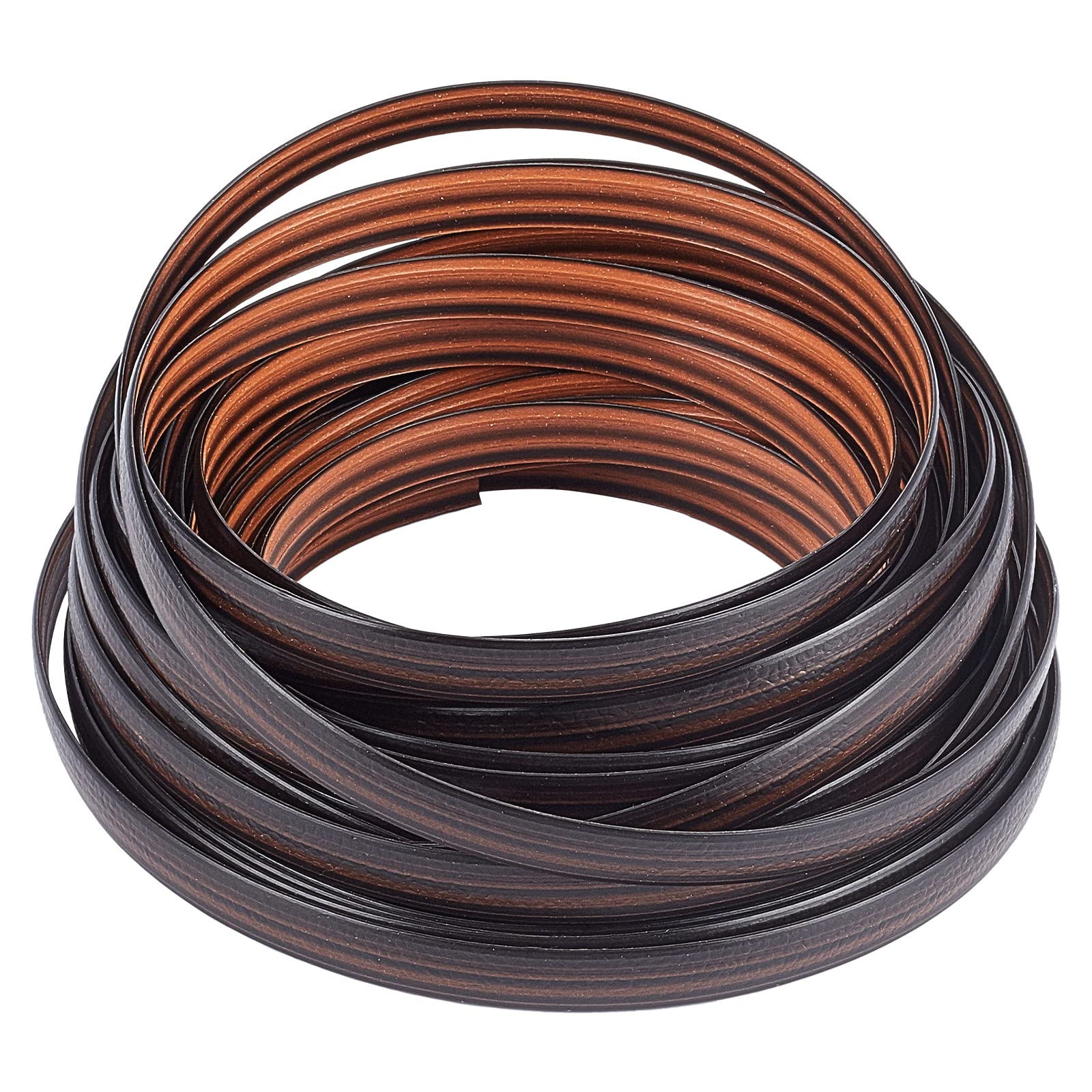 GORGECRAFT 8mm x 10m Gradient Rattan Weaving Wicker Repair Material Synthetic Rattan Plastic Flat Polyethylene Woven Knit for Repair Chair Table Storage Basket Weaving Crafts(coffee)