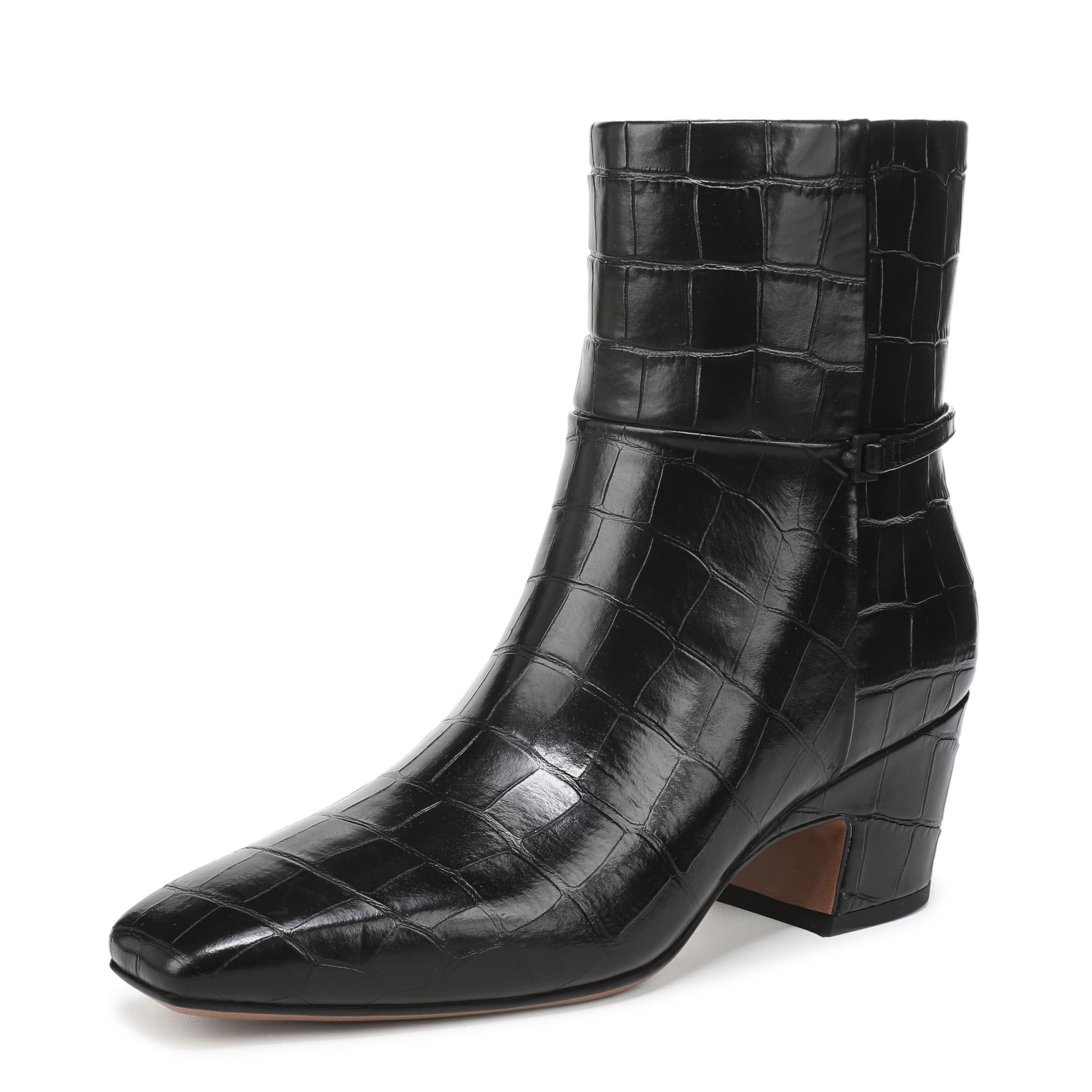 Franco Sarto Women’s Saydie Ankle Boot Black Croc Print Leather 8 W