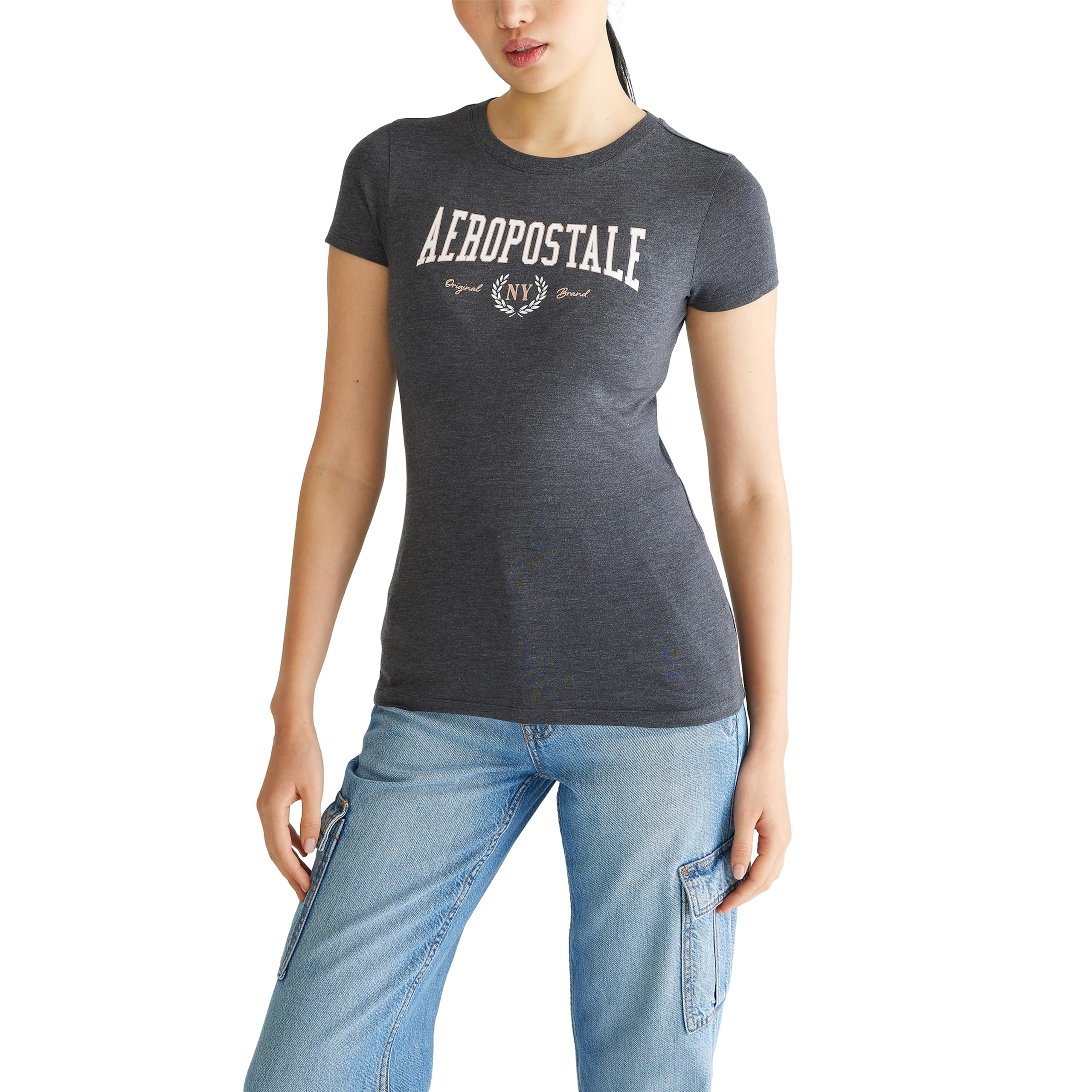 Aero SS Graphic Tee- Collegiate, Charcoal Heather Grey, XS