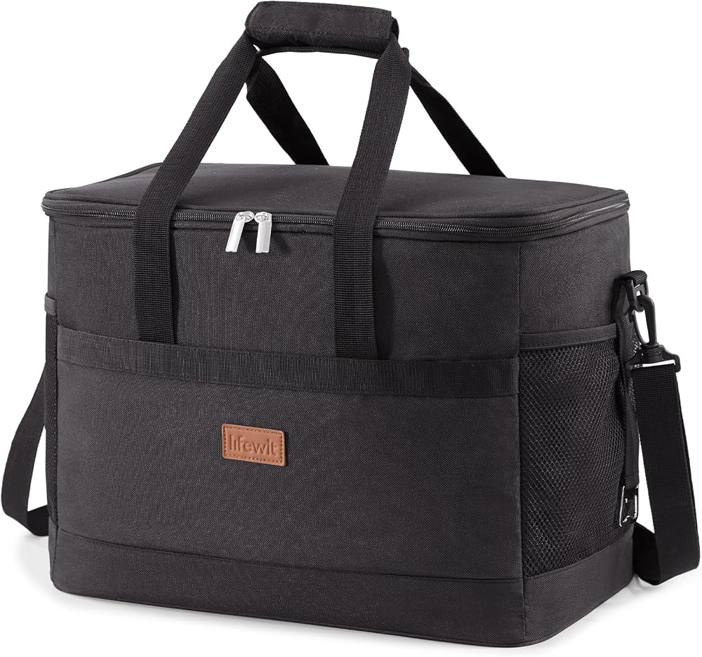 Lifewit Cooler Bag 50 Cans Collapsible Insulated Large Lunch Bag Black