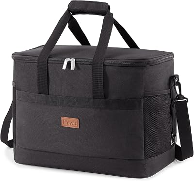 Lifewit Cooler Bag 50 Cans Collapsible Insulated Large Lunch Bag Black