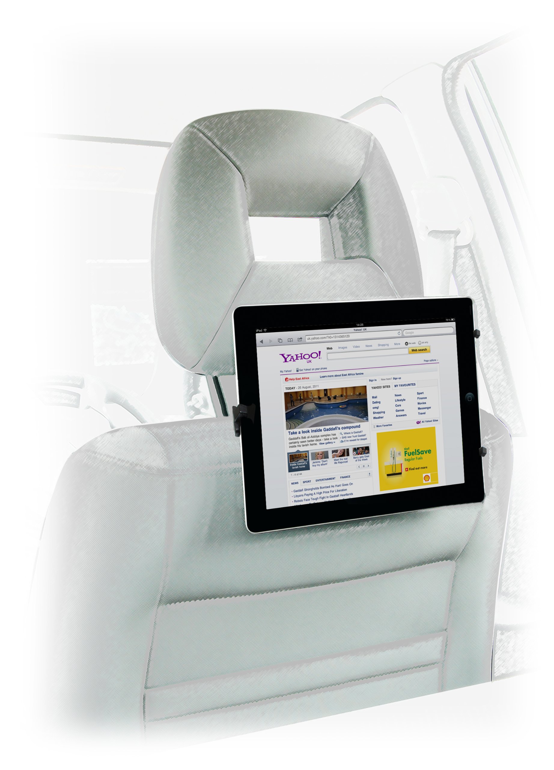 Kit Universal Tablet Car Headrest Mount for 7-10 Inch Tablets Compatible with iPad 2/3/4/Air/Mini, Google Nexus 7/10, Samsung Galaxy Tab 2/3/4, Kindle Fire HD/HDX and Tesco Hudl 2 - Black