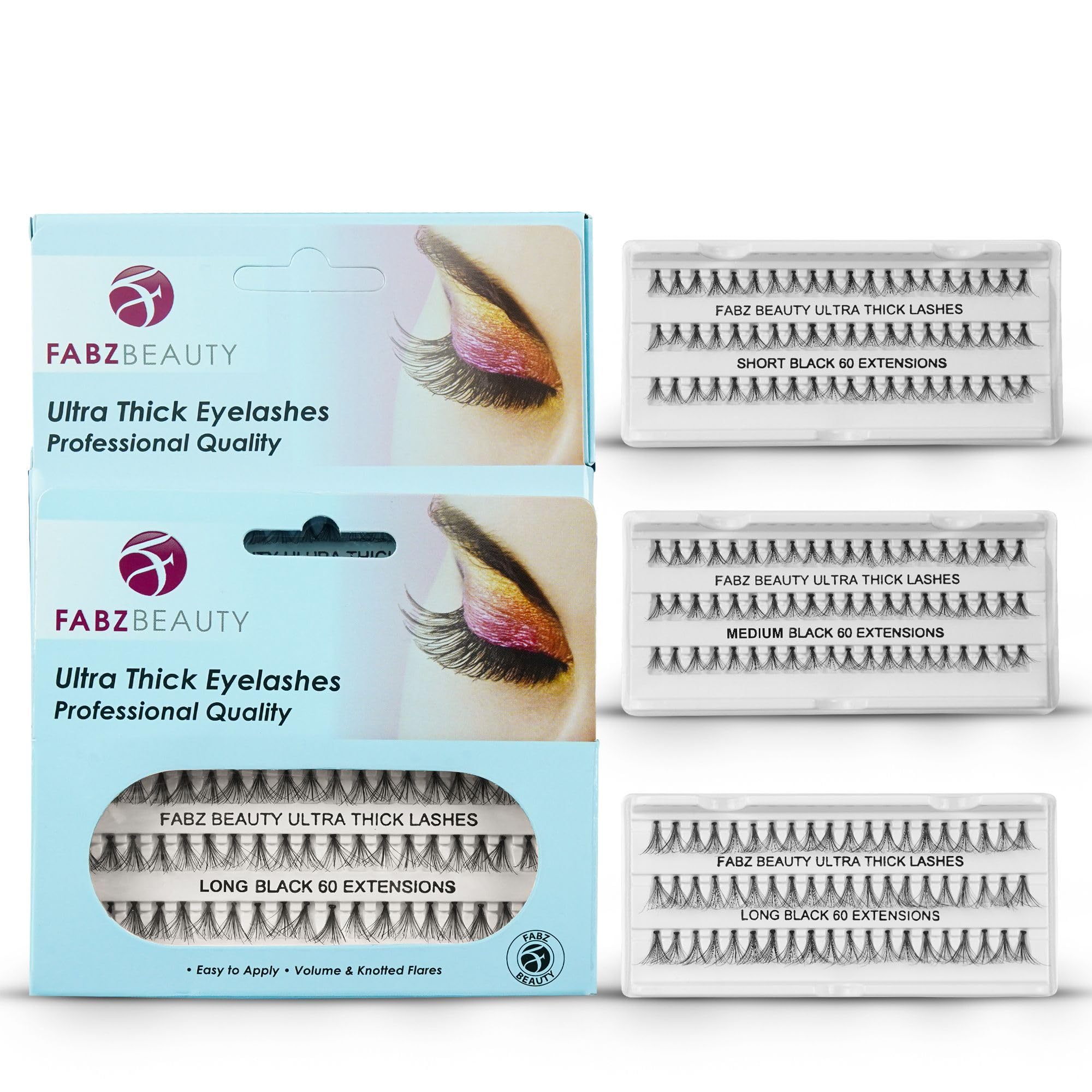 Individual Cluster Eyelashes False Extension | Ultra Thick Knotted Cat Eye Lash Clusters | Lightweight and Waterproof for a Stunning Look (Combo Pack)
