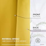 Deconovo Set of 2 Blackout Curtains Mustard Yellow 140x245 cm Ruffle Tape view 9