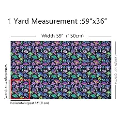 Erosebridal Mushroom Fabric by The Yard, Cute