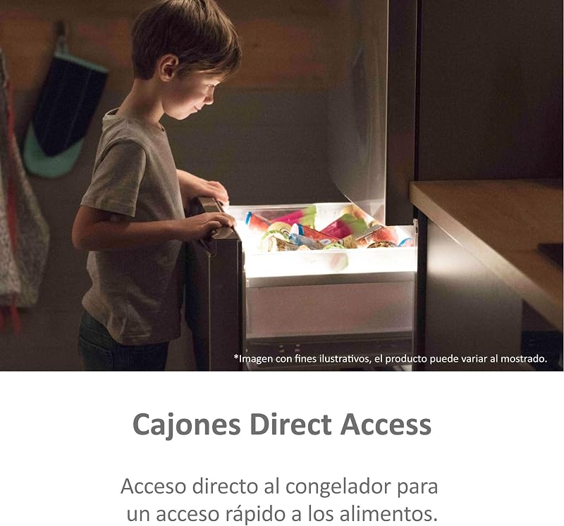 3D 60 Series 7 Pro HTW7620ANMG - Frigorífico Combi, 414L, Cajones Direct Access, WIFI, Botellero, Motor Inverter, My Zone Pro, Humidity Zone, Total No Frost, 59.5x205cm, Daylight LED, Inox