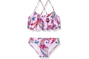 Kanu Surf Girls' Alania Flounce Bikini Beach Sport 2 Piece Swimsuit