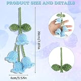 DIVINA VITAE Lily of the Valley Car Rearview Pendant Blue Wool Crochet view 2
