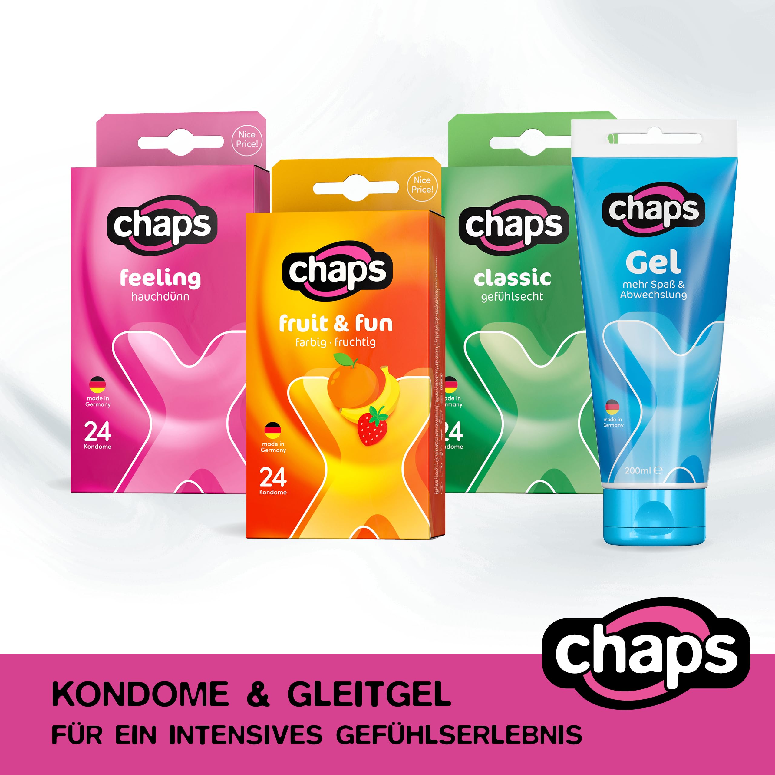 chaps Kondome classic natur, natürlich & gefühlsecht, transparent - für ein sinnliches Vergnügen, Made in Germany , 24 Stück (1er Pack) 5