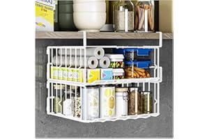 Under Shelf Basket Storage 2Pack - 12.6in Metal Under Cabinet Shelf, Hanging Wire Basket Shelves, Undershelf Storage Basket f