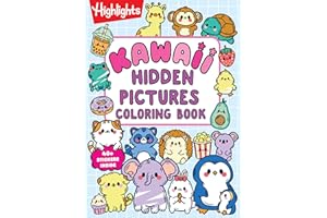 Kawaii Hidden Pictures Coloring Book: Cozy Coloring and Kids Puzzle Book with Over 40 Kawaii Stickers to Decorate, 90-Page In