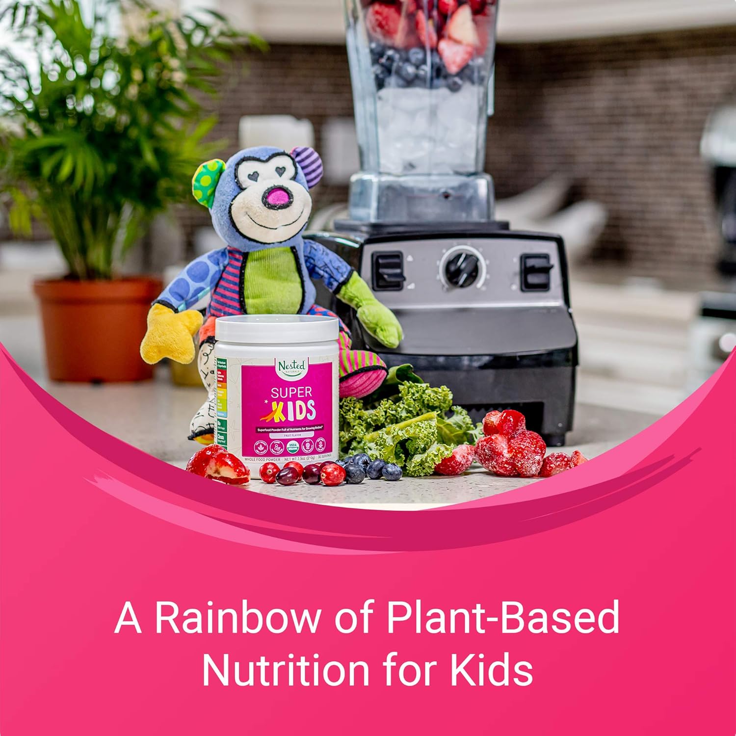 Nested Naturals Super Kids 100 USDA Organic Vegan Superfood Powder