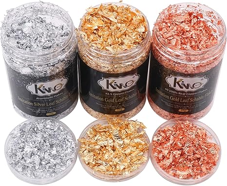 Amazon Co Jp Kinno 金箔 ネイル レジン Diy 絵の具 手芸 修理 素材 フレーク 10 X 6 5 Cm 10g 3 ３色お得セット ビューティー
