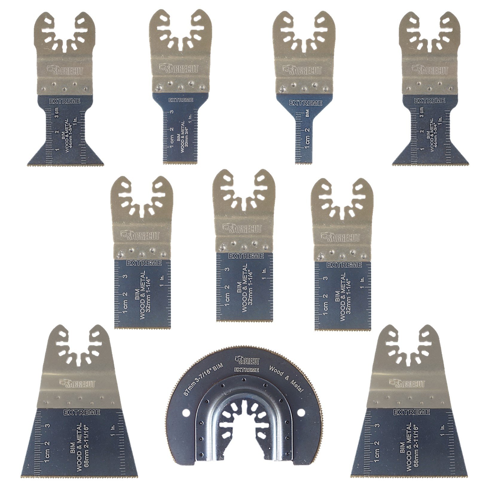 10 x SabreCut SPK10BM Fast Fit Bi-Metal Blades Compatible with Dewalt Stanley Black and Decker Bosch Fein (Non-StarLock) Makita Milwaukee Hitachi Parkside Ryobi Worx Workzone Multitool Accessories