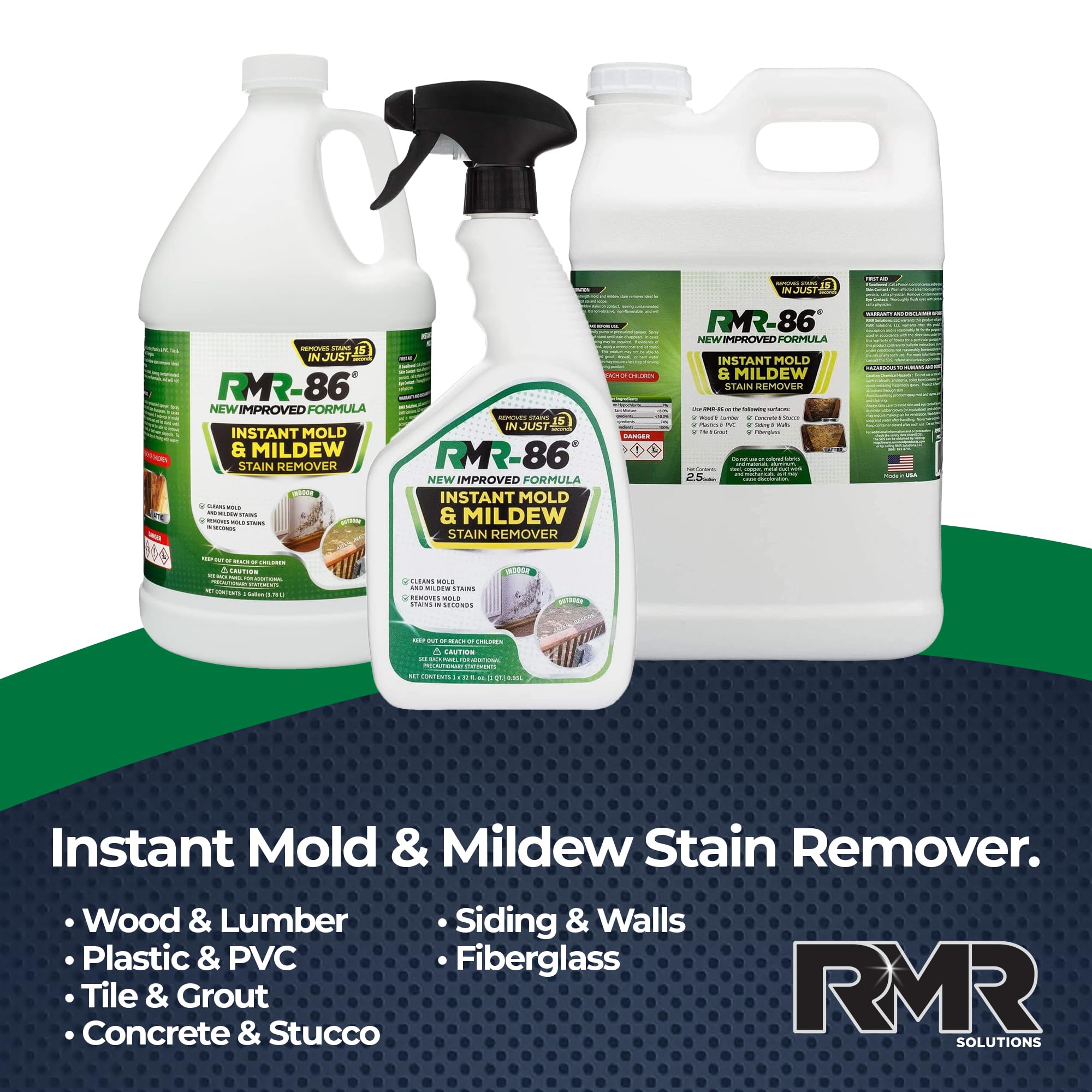 RMR86 Instant Mold and Mildew Stain Remover Spray Scrub Free Formula