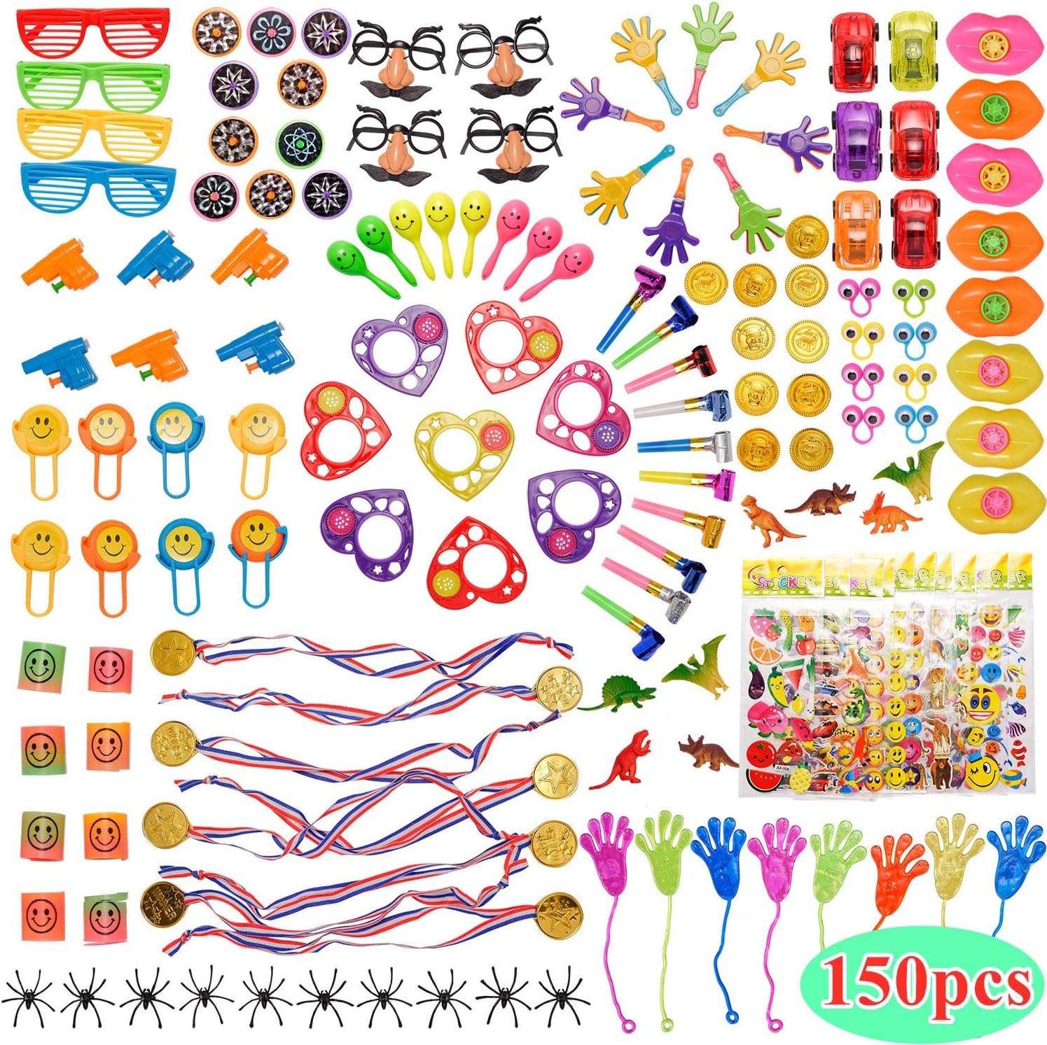 XADP 150PCS Carnival Prizes Toy Assortment for Kids Birthday Party Favor,Pinata Fillers,and School Classroom Rewards,150PCS