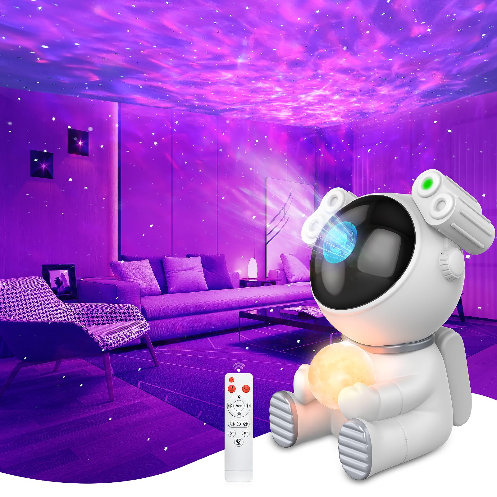 Photo 1 of JKUSS Astronaut Star Projector 2.0, Galaxy Projector with Moon Lamp, LED Starry Night Light for Kids, Room Decor