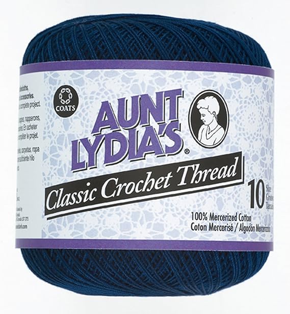 Amazon.com: Aunt Lydia'S Classic Crochet Thread Size 10-Navy
