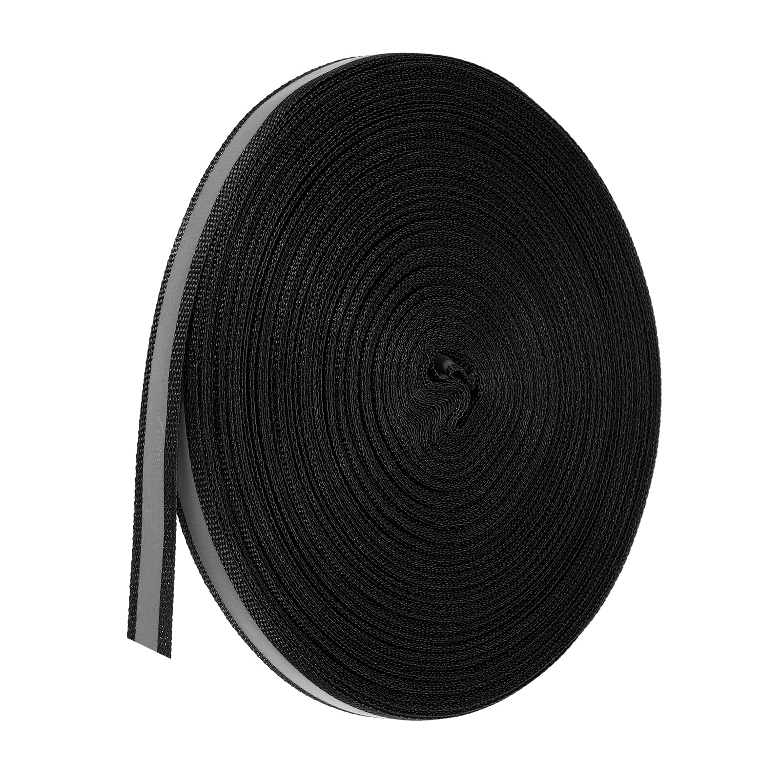 PATIKIL Reflective Tape Strip, 10mm x 50yards High Visibility Reflective Tape Sew-on DIY Warning Safety Fabric Webbing for Clothing Raincoats, Black