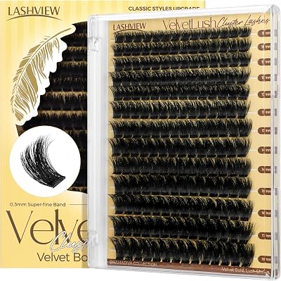 LASHVIEW Lash Clusters Volume Lashes 9-18mm D Curl Fluffy DIY 10 Lengths NM04