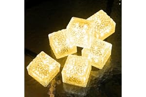 JKIMK Solar Brick Lights Outdoor Solar Lights Outdoor Waterproof Patio Brick Lights Garden Decor for Outside 6 Packs for Patio,Yard,Walkway,Pathway Decor