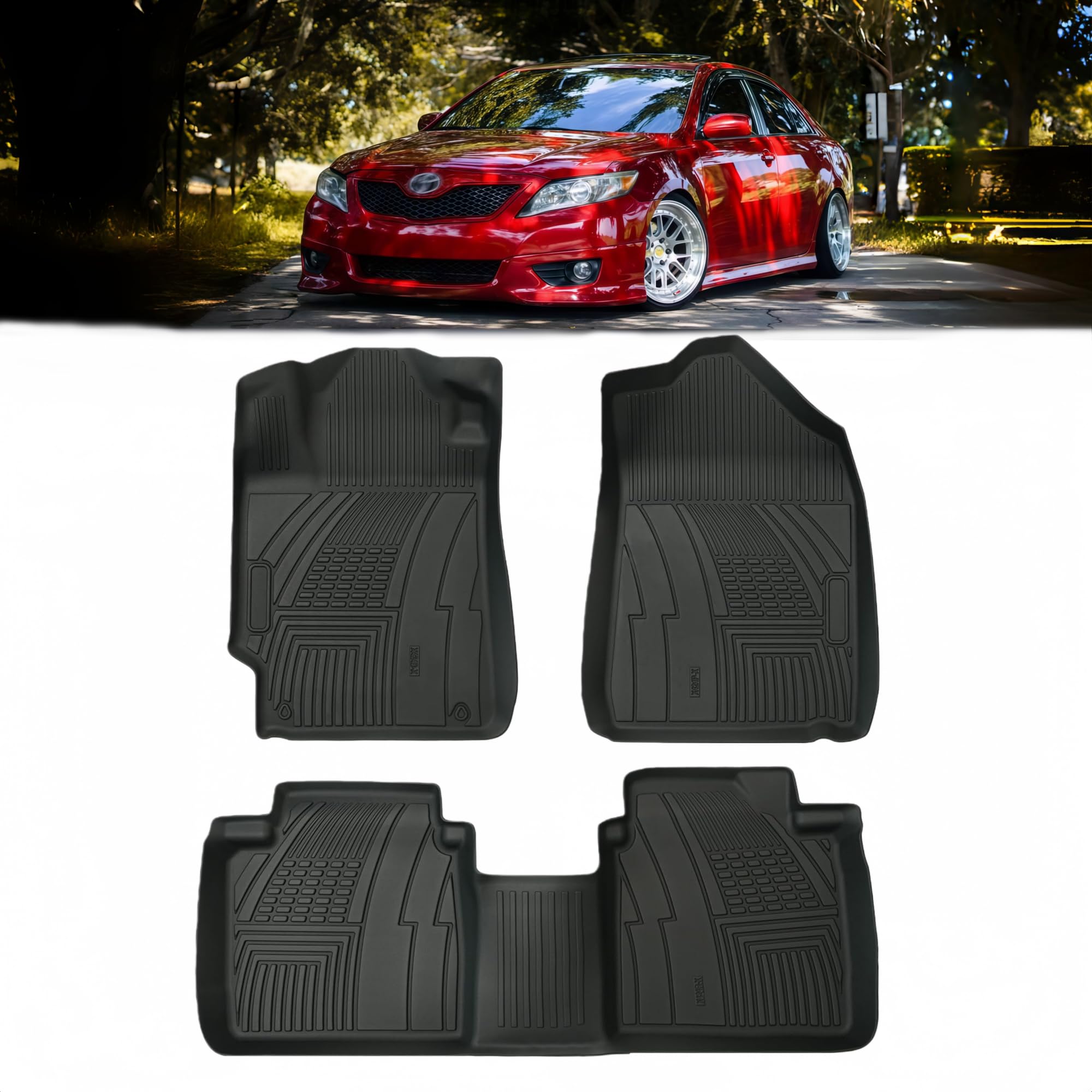Photo 1 of ****SIMILAR***

TWEEX Floor Mats Custom Fit for 2007-2011 Toyota Camry, TPE All-Weather Toyota Camry Truck Floor Liners Front & 2nd Row, 3pcs Black | Mud Proof & Easy to Clean
