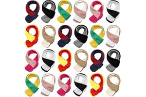 Liitrsh 24 Pcs Kids Scarf Bulk, 47 Inch Long Toddlers Winter Knitted Scarf Thick Warm Neck Warmer Scarves for Girls and Boys