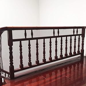 Stairway Net - Baby Safety Rail - 10ft L x 2.5ft H - Banister Stair Net for Child, Small pet,Toy- Indoor & Outdoor(Brown)