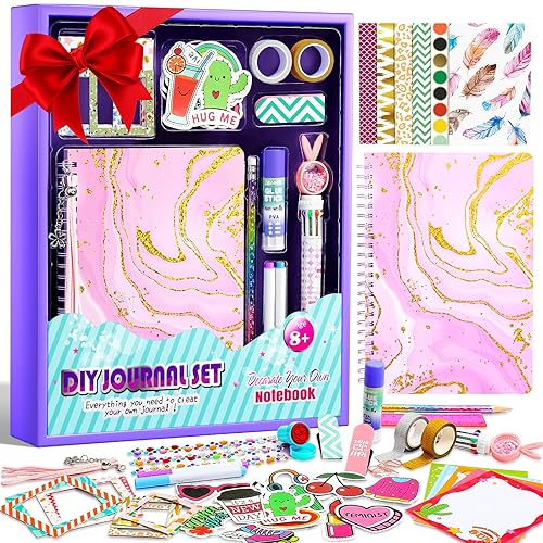 BALORIZ DIY Journal Set for Girls, Scrapbook & Diary Stationery Set, Arts and Crafts Kits for Tweens Teens, Girls Toy Gifts Christmas Birthday Holidays Ideas for 8-14 Year Old