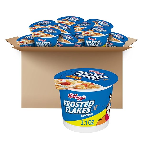 KELLOGG’S FROSTED FLAKES BREAKFAST CEREAL CUPS, 8 VITAMINS...