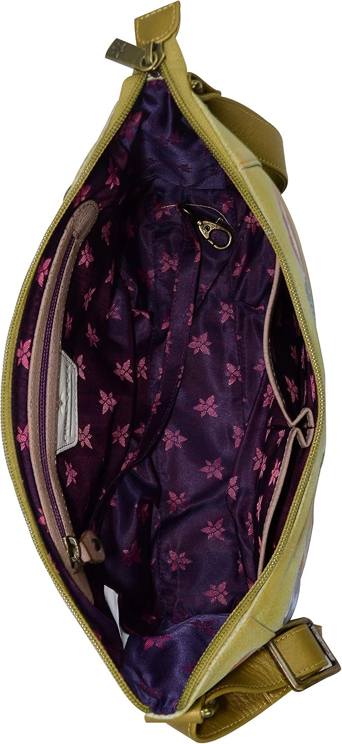 Anuschka Women’s Genuine Leather Shoulder Hobo - Hand Painted Exterior - Gift of the Sea - Image 5