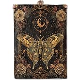 Aonimonis Moth and Moon Phases Throw Blanket Gifts for Women Adults Girls, Soft Fuzzy Warm Cozy Flannel Blankets for Bedroom, Travel, Couch, Home Decor 50x60 in