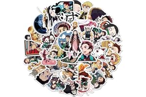 FXBUY 50PCS Mixed Different Kimetsu no Yaiba Stickers Anime Cartoon Demon Slayer Sticker for Kids Laptop Skateboard Toy Stickers (Kimetsu no Yaiba)