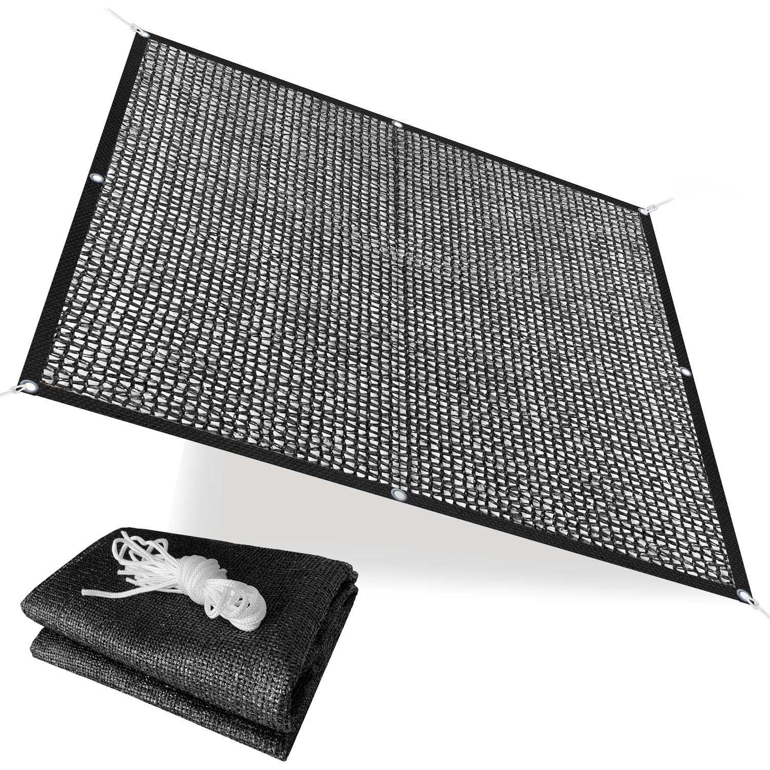Photo 1 of Alion Home 40% Sunblock Shade Cloth with Grommets - Garden Netting - Sun Shade Cover for Garden Patio Plants - Black (6' x 6')