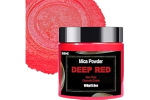 BIJIZME Deep Red Mica Powder Pigment (100g) -Cosmetic Grade Metallic Mica Powder for Epoxy Resin, Lip Gloss, Soap,Candle Making, Bath Bombs,Tumblers, Jewelry, Dyes and DIY Crafting Projects(Deep Red, 3.5oz)