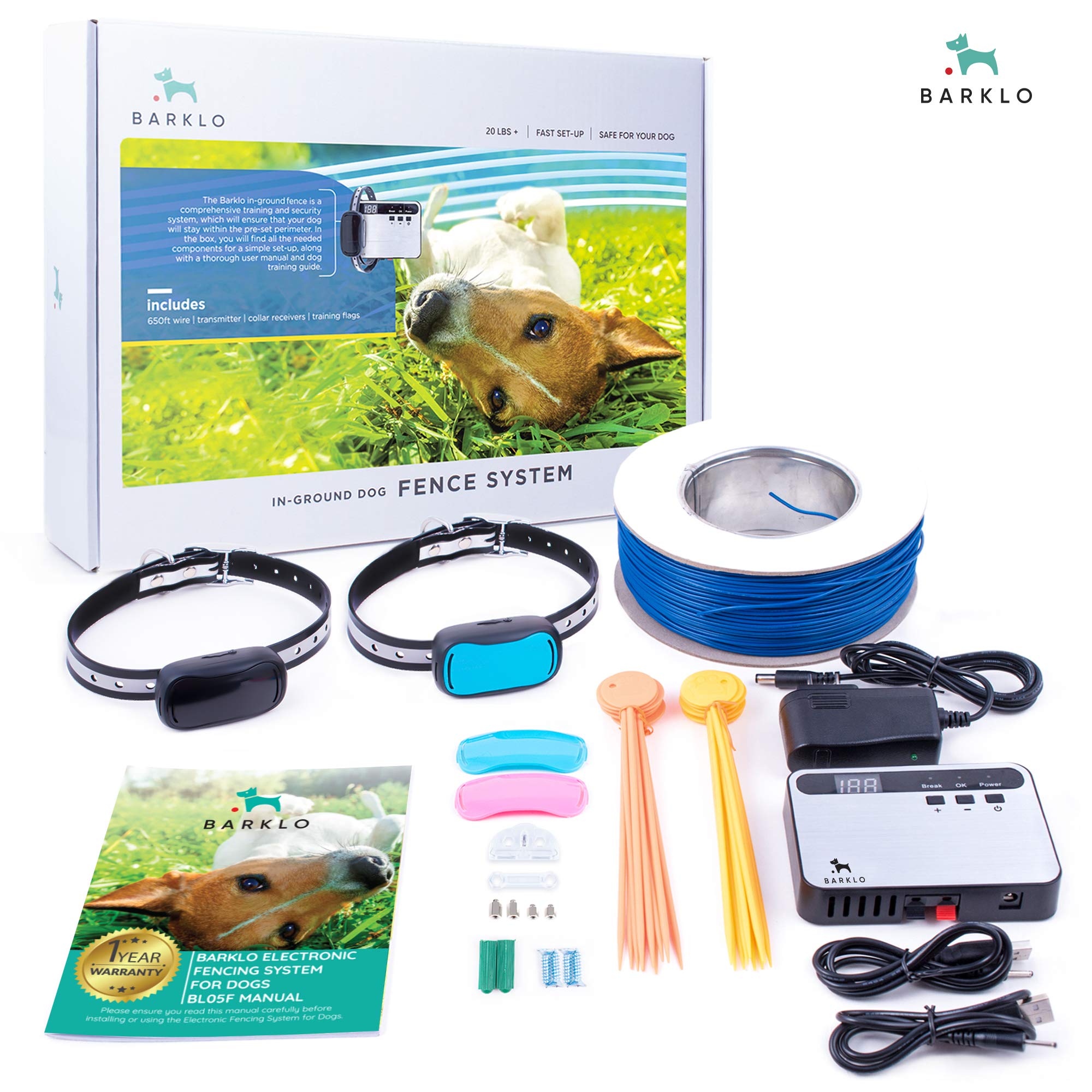 Barklo Invisible Electric Fence for Dogs Underground Pet Perimeter